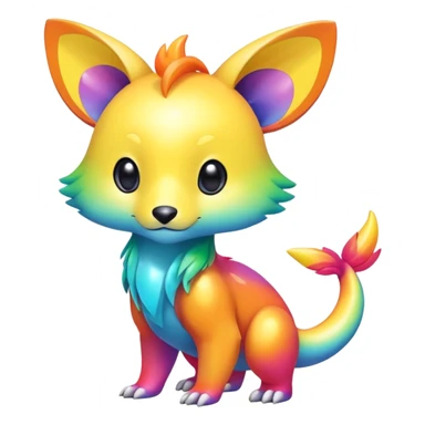 Cute shiny colorful exotic animal hybrid Fakemon full body sticker