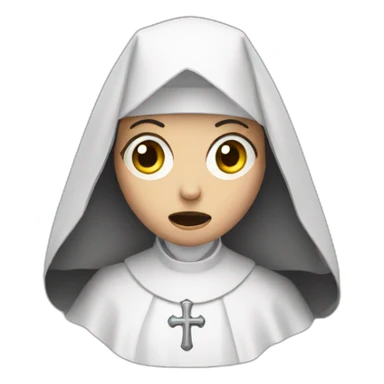 Horror scared nun sticker