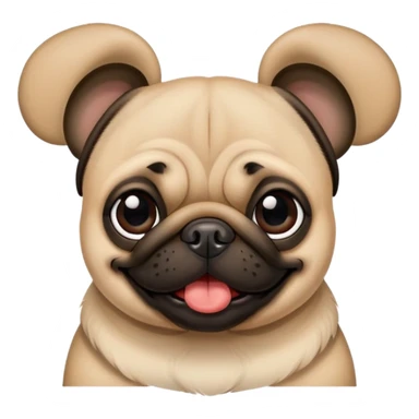 Pug with Mickey Mouse ears sticker