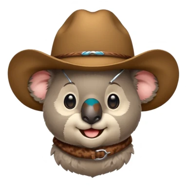 Koala face wearing cowboy hat sticker