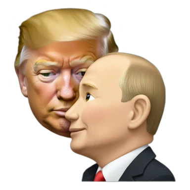 Trump kiss Putin cheek sticker