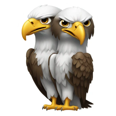an eagle with two heads on its back sticker