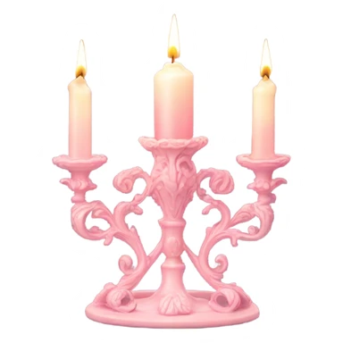 pink candler with a faint candlelight, Rococo style sticker