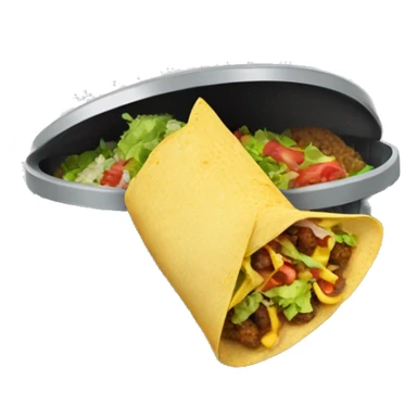 a taco in the rubbish bin sticker