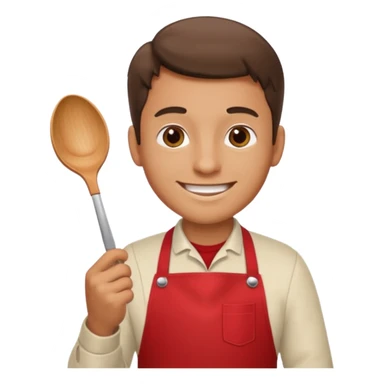 guy red apron smiling sticker