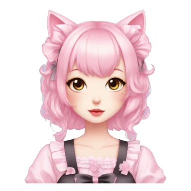 Pastel Edgy Kawaii Cute Beautiful Elegant Pretty Anime Punk Lolita Catgirl sticker