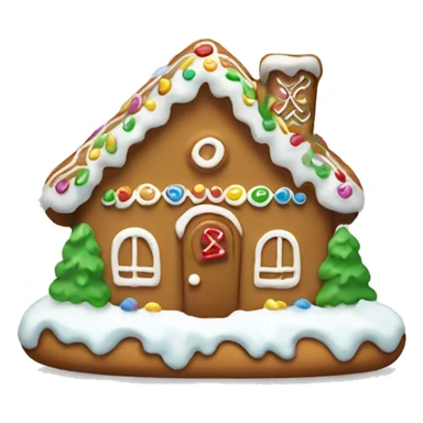 Gingerbread house brown cookie white icing  sticker