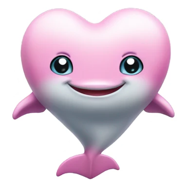 cute heart around dolphin  sticker