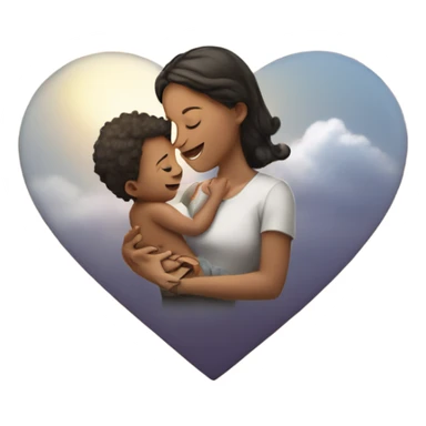 corazon en las nubes con un bebe sticker