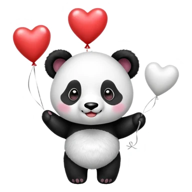 cute panda holding heart balloons sticker