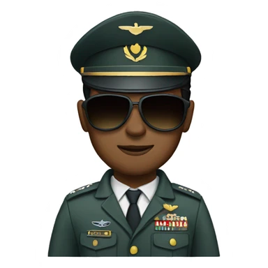 Military pilot with dark hair and sunglasses sticker