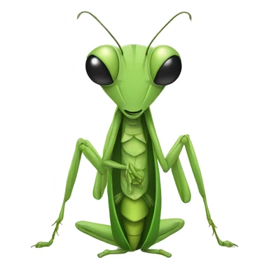 Praying mantis with dress sticker