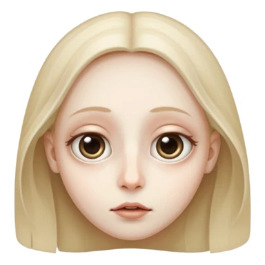 a transparent face, mysterious, big eyes, small mouth, no nose  sticker