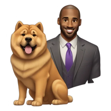 kobe bryant and chow chow dog sticker