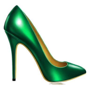 Shiny dark green stiletto heels sticker