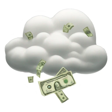 Money coming out of a cloud  sticker