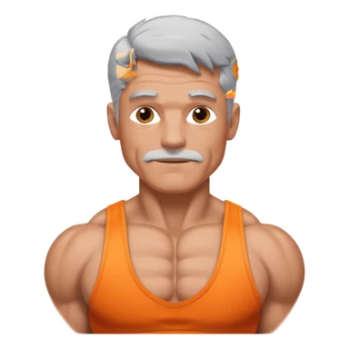 grey haired male bodybuilder sticker