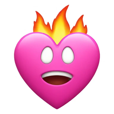 Pink heart with pink fire around it sticker