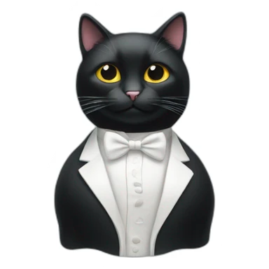Black cat with a white tuxedo on sticker