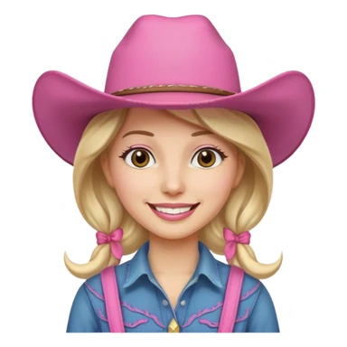 cowgirl with pink hat sticker