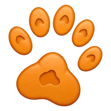 a very light pale pastel orange #FFA500 pawprint sticker