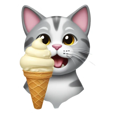 Cat eatin ice cream sticker