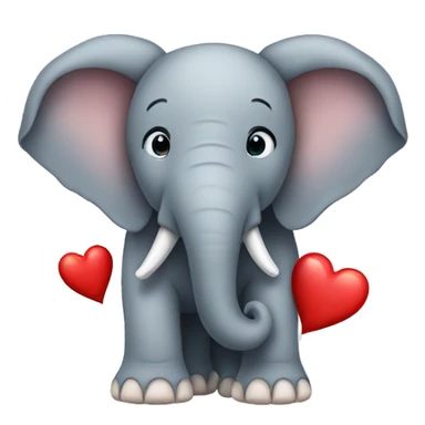 Elephant with a heart sticker
