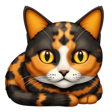 Tourtish color cat black with yellow eyes loafing sticker