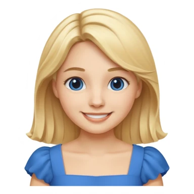 MAKE A ALICE AND THE WONDER LAND EMOJI WITH A BLUE DRESS AND BLOND HAIR sticker