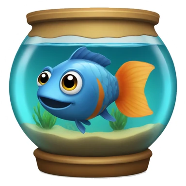 fish in fishbowl sticker