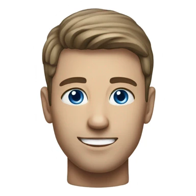 realistic solo male smile blue eyes sticker