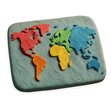 plasticine look map sticker