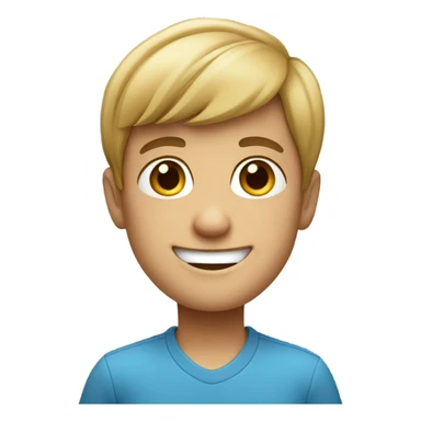 Smile boy indoors in blue shirt sticker