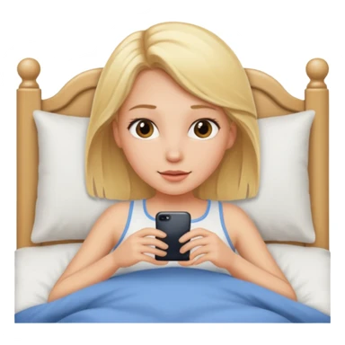 Blonde girl in bed  sticker