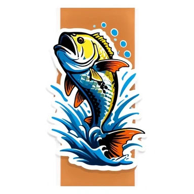 barramundi jumping sticker