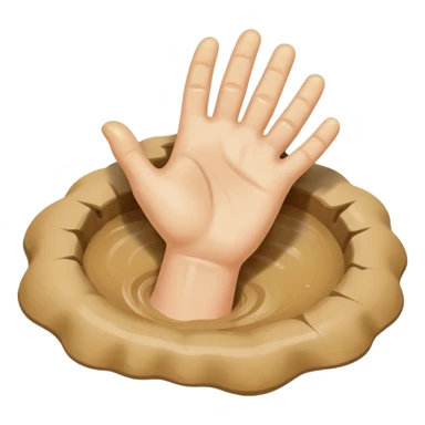 hand sinking in quicksand sticker