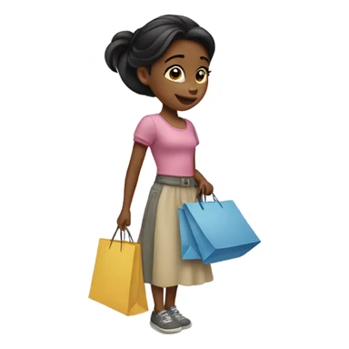 Girl shopping for disney sticker