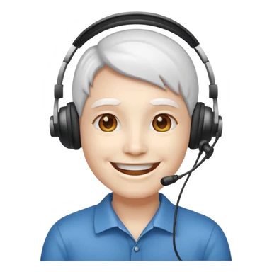  ايموجي يضع سماعات التواصل مع الزبائن على رئاسه  sticker