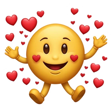 Motion dancing Valentine smiley emoji  sticker