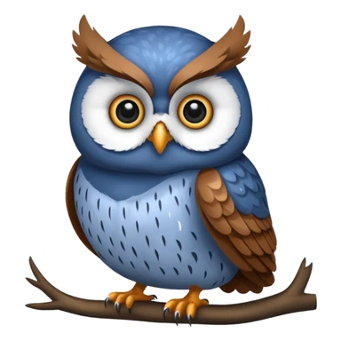 blue fat owl sticker