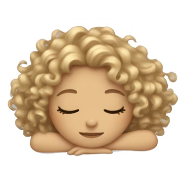 Light colored curly hair girl sleeping sticker