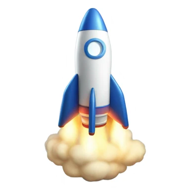 Rocket with steam shooting out the top sticker