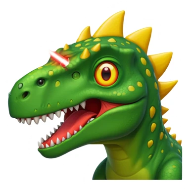 Dinosaur shooting lasers out of its eyes  sticker