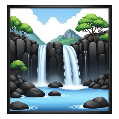 black rocks water fall  sticker