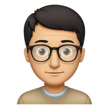 Emoli hombre con lentes poco cabello negro y nariz grande sticker