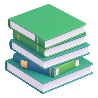 An open green book on top of a stack of green books sticker