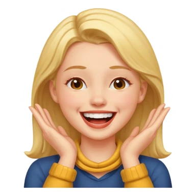 girl with hands on neck laughing  sticker