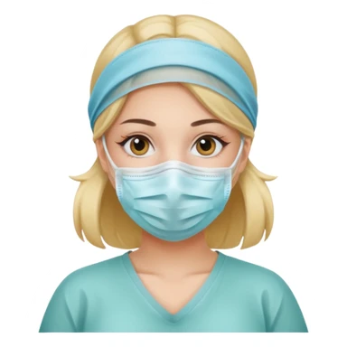 a beautiful girl wearing surgical mask sticker