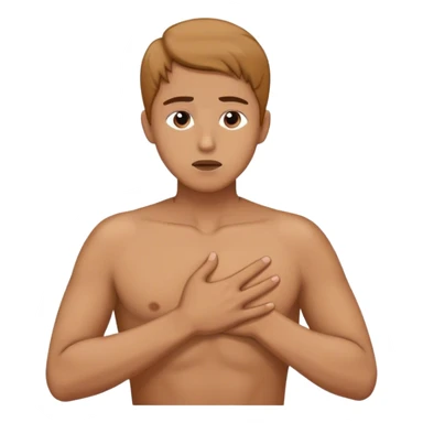 a person places a hand on their chest, taking a deep breath before choosing the lighter path, symbolizing their decision to respond instead of react. sticker