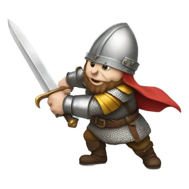 Gnome fighting a knight sticker